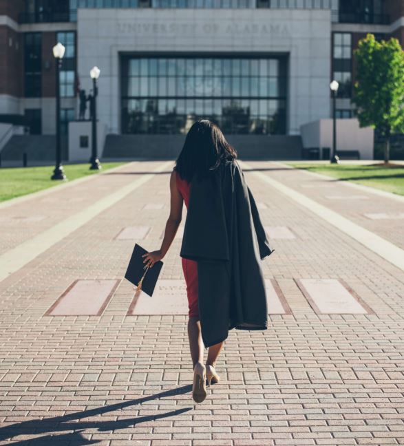 A student graduating from college life.